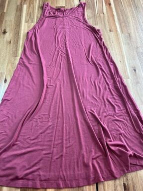 A New Day Dusty Rose Mauve Sleeveless Swing Dress Small Casual Tank Midi